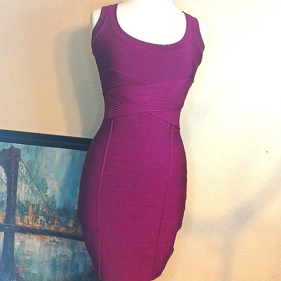 BRAND NEW!! GUESS W TAGS Elegant Purple Sleeveless Dress - Picture 1 of 13